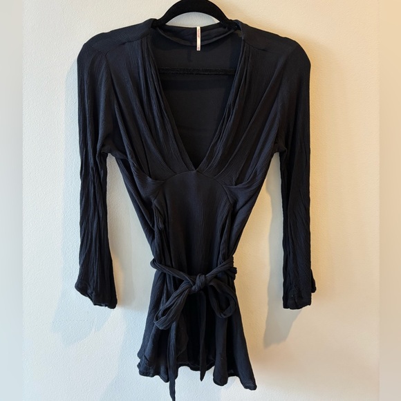 Free People Tops - FREE PEOPLE Wrap Tunic in Black